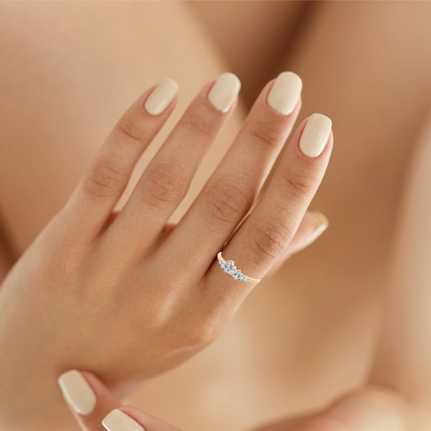 Elegant Diamond Cluster Ring