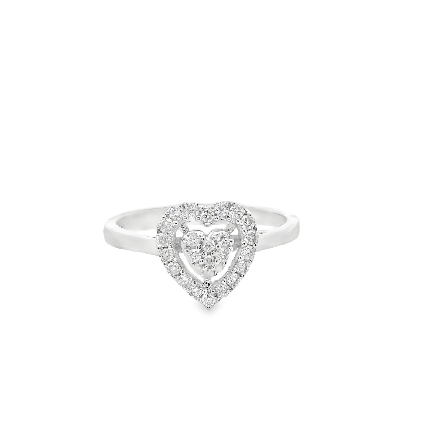 Elegant Heart-Shaped Diamond Ring