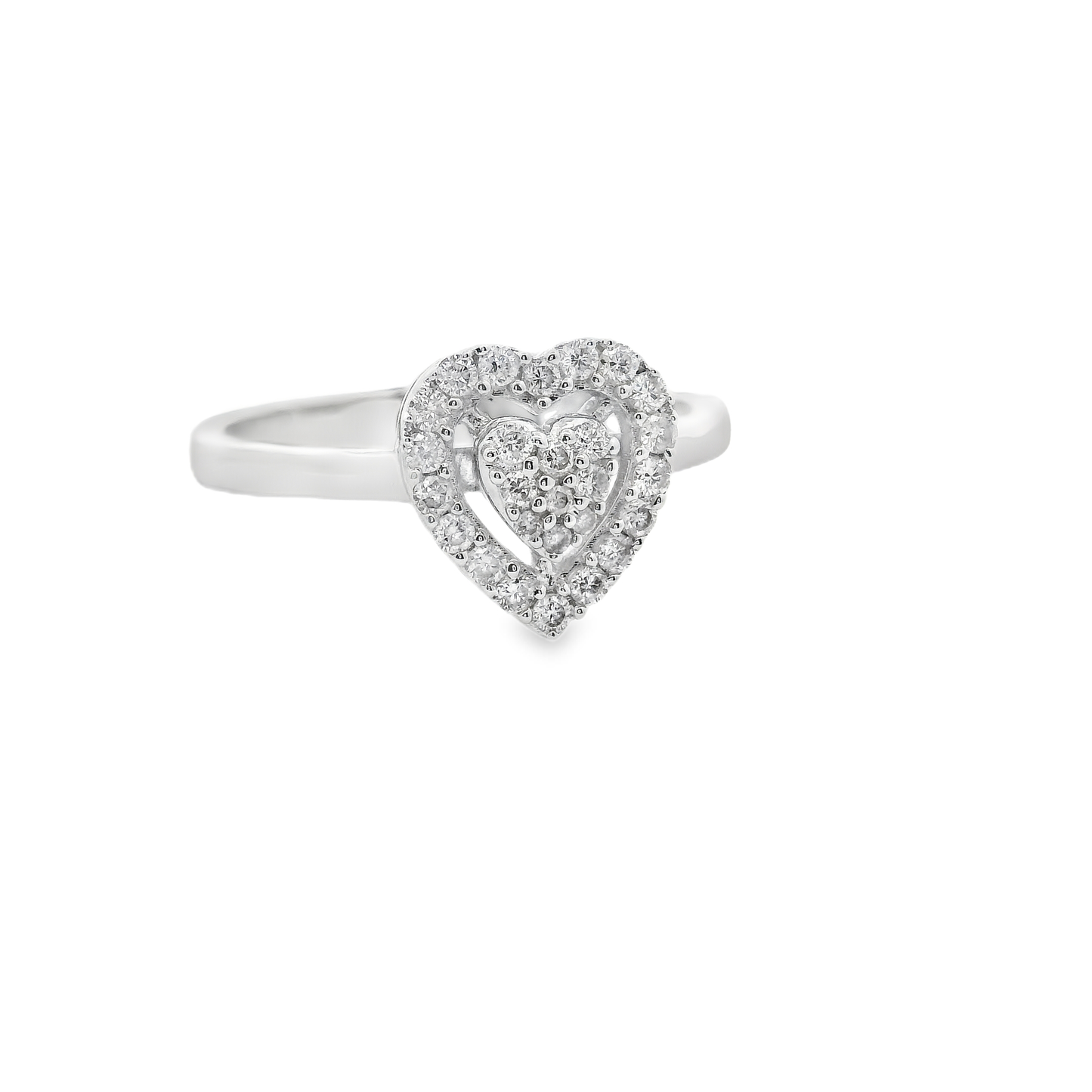 Elegant Heart-Shaped Diamond Ring