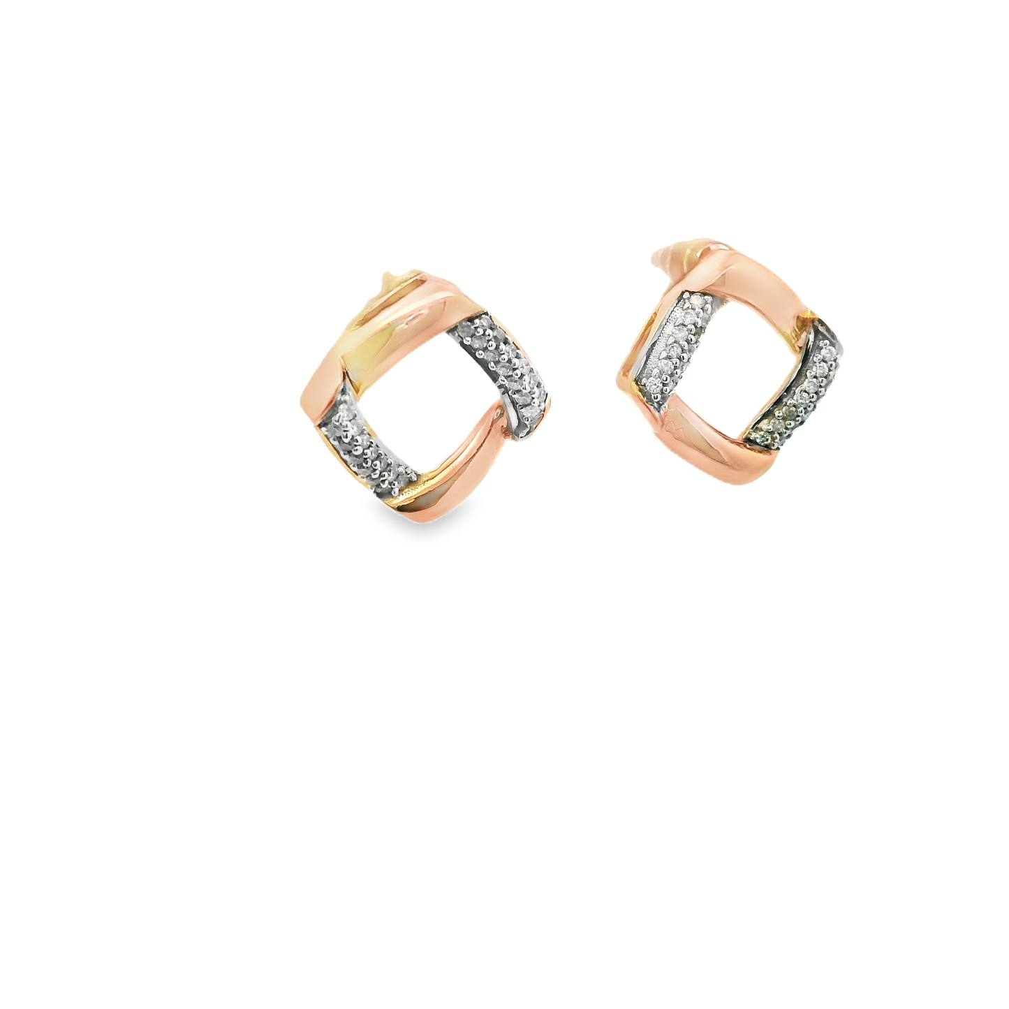 Elegant Gold and Diamond Earrings