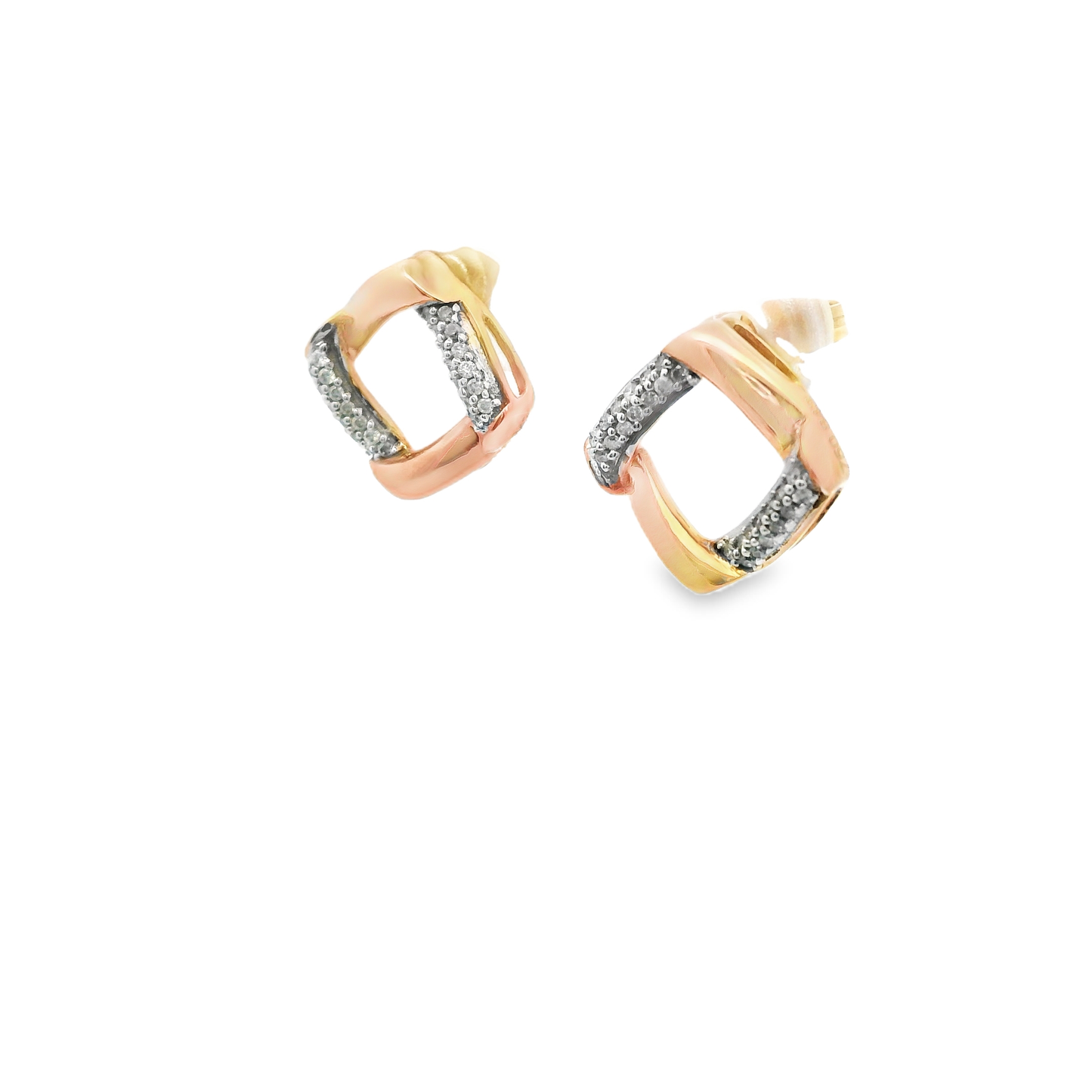Elegant Gold and Diamond Earrings