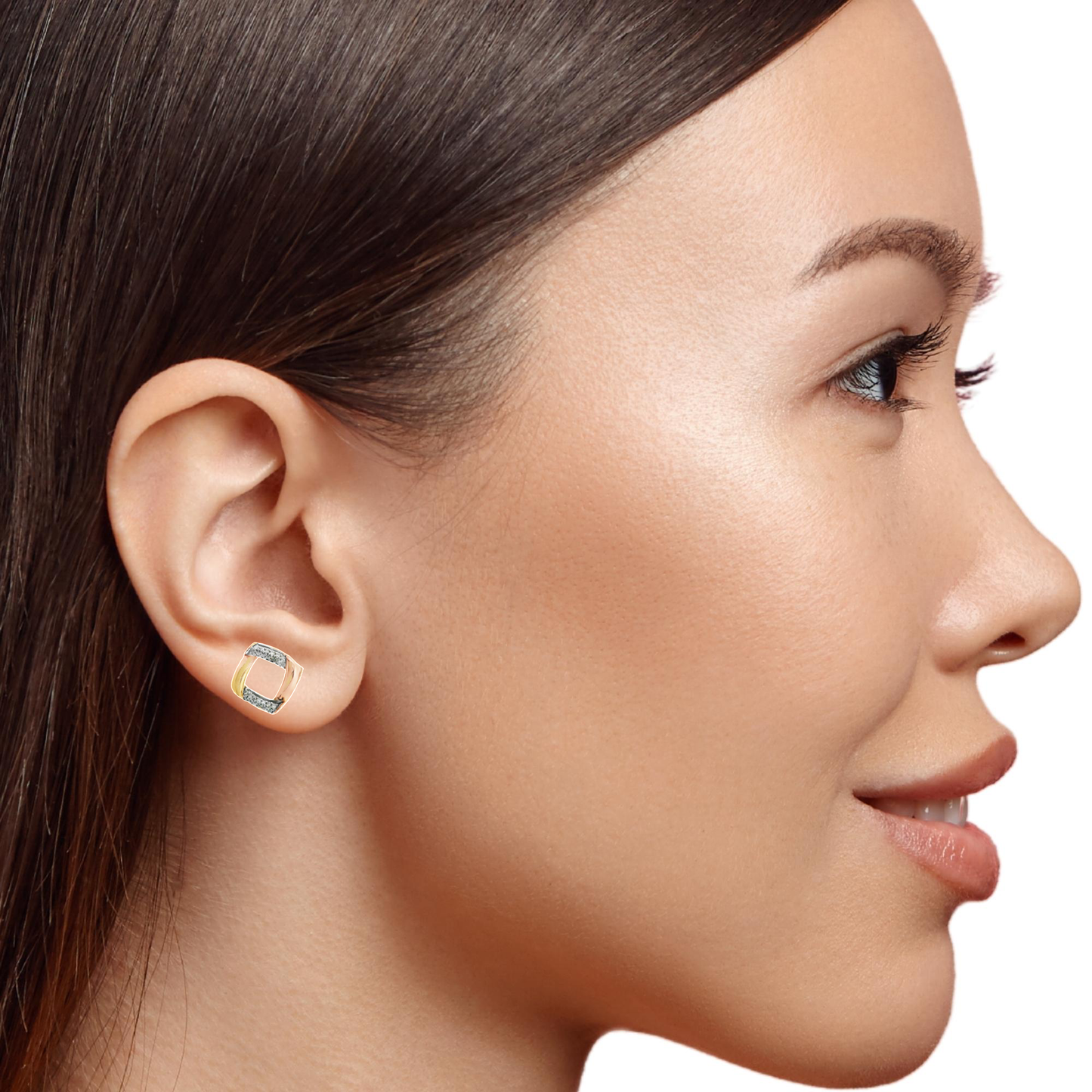 Elegant Gold and Diamond Earrings